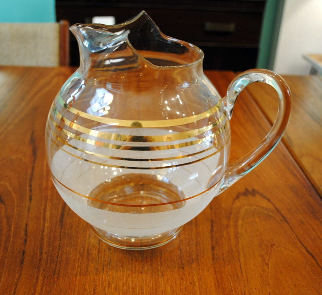 Vintage Glass And Pitcher Set Circa 3652