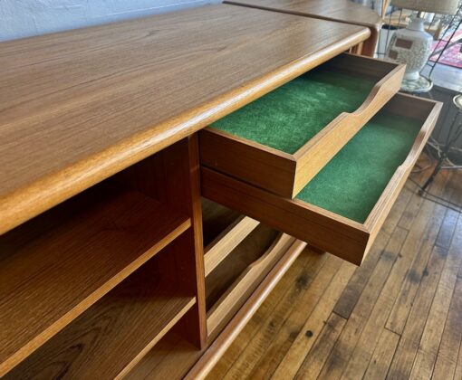 Large Danish Modern Teak Sideboard w/ Hutch Top by Poul Hundevad - Image 10