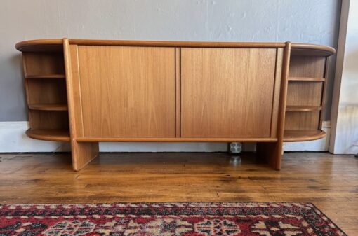 Large Danish Modern Teak Sideboard w/ Hutch Top by Poul Hundevad - Image 8