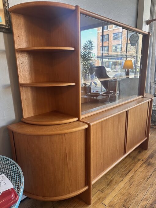Large Danish Modern Teak Sideboard w/ Hutch Top by Poul Hundevad - Image 2