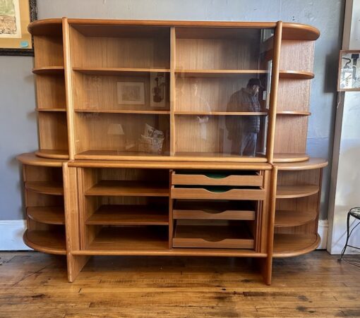 Large Danish Modern Teak Sideboard w/ Hutch Top by Poul Hundevad - Image 4