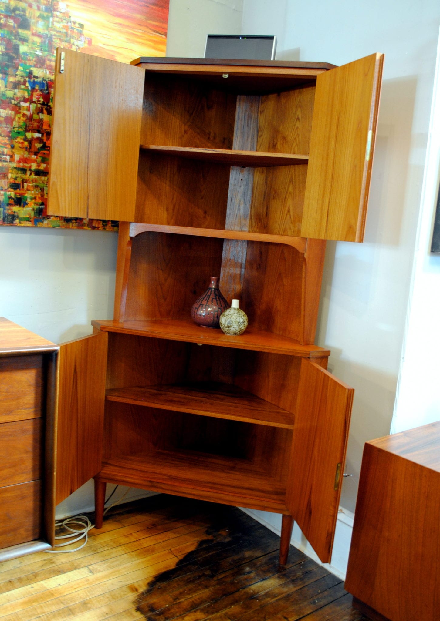 Danish Corner Cabinet Circa