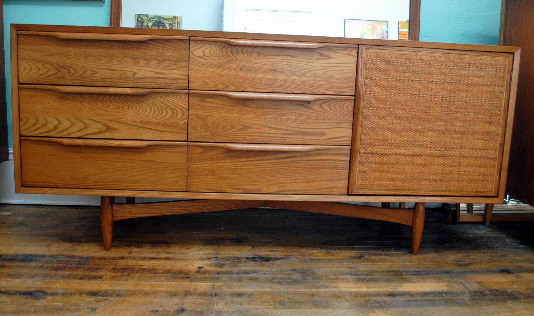 Heywood Wakefield Long Dresser Credenza Circa