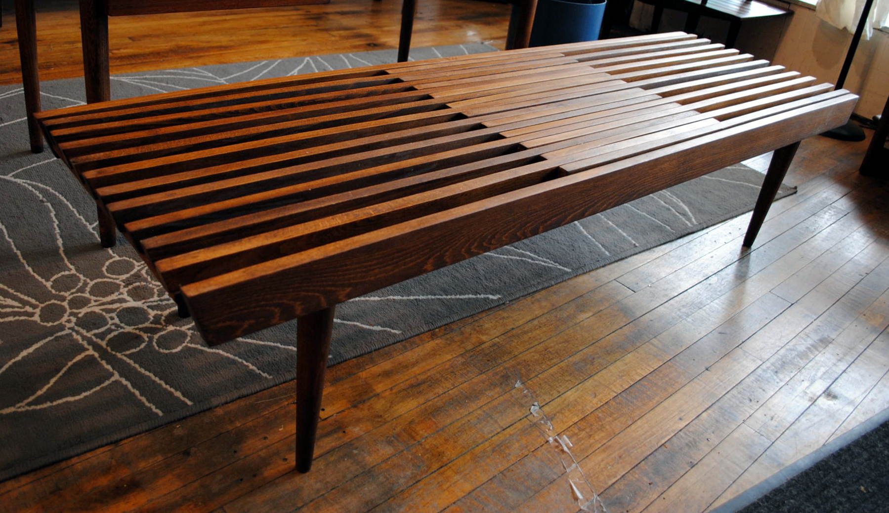 Mid Century expandable Slat Bench/Table | Circa