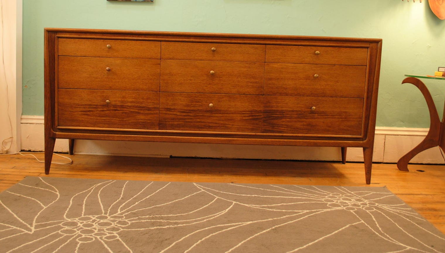 Rare 9 Drawer Dresser John Stuart Facade In Walnut Circa