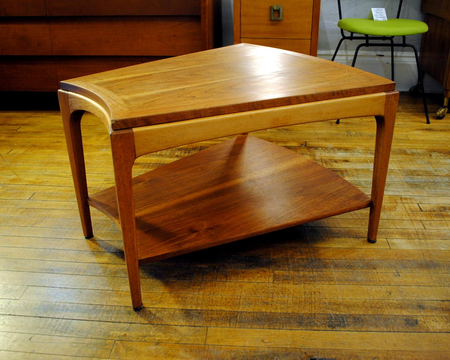 Wedge shaped deals end table