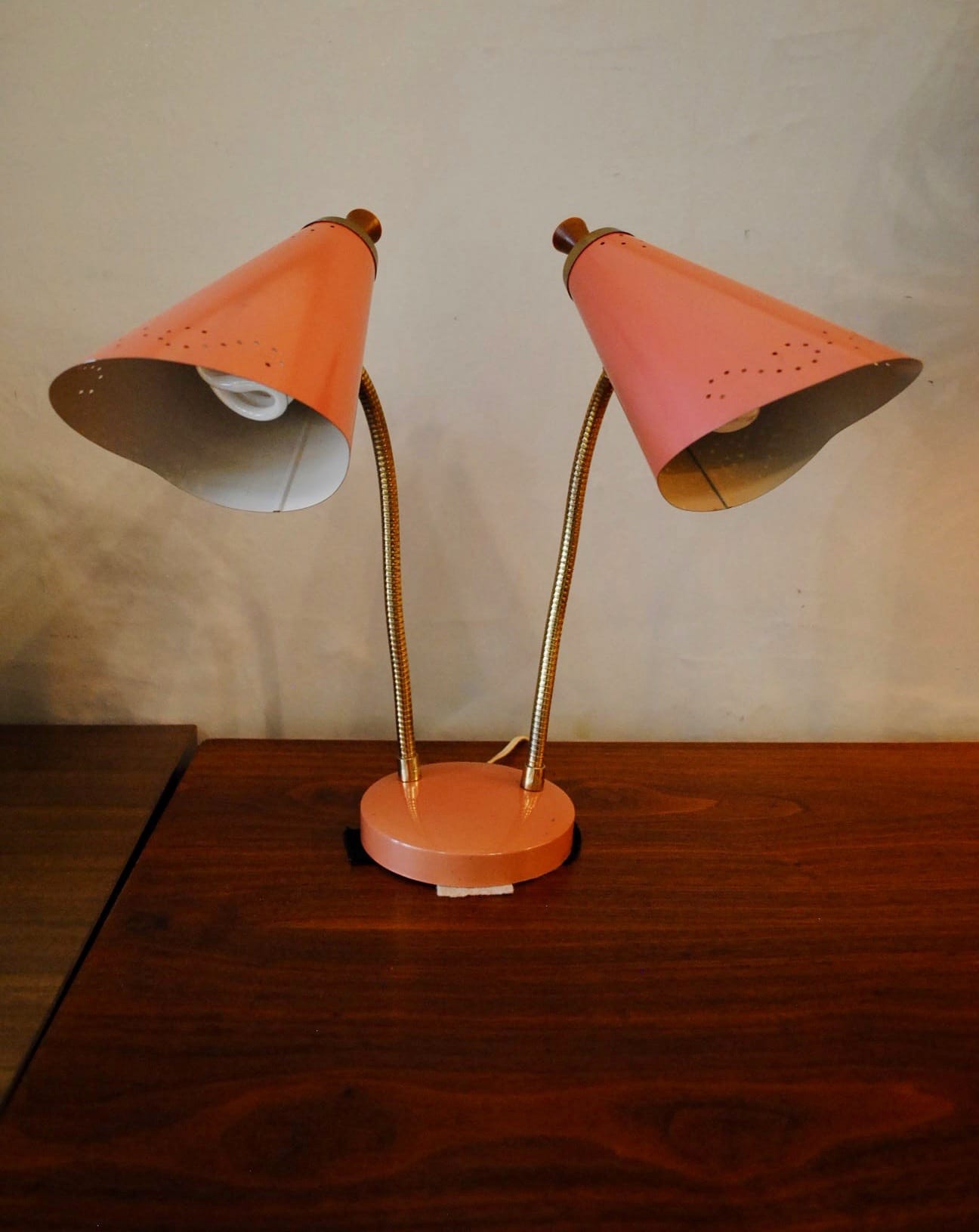 double gooseneck desk lamp