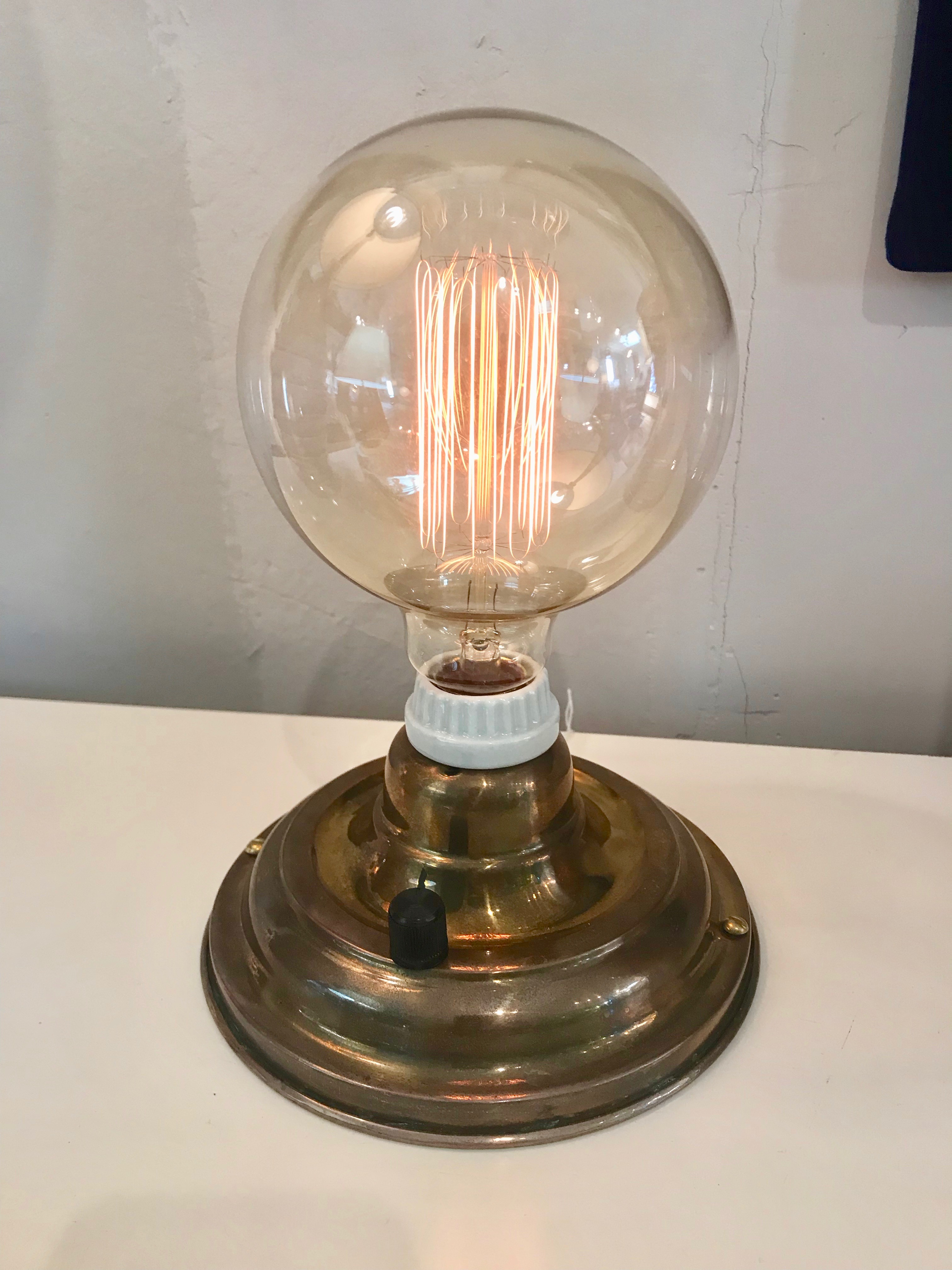 Vintage Custom Table Lamp w/ Edison bulb (dimmer switch) | Circa