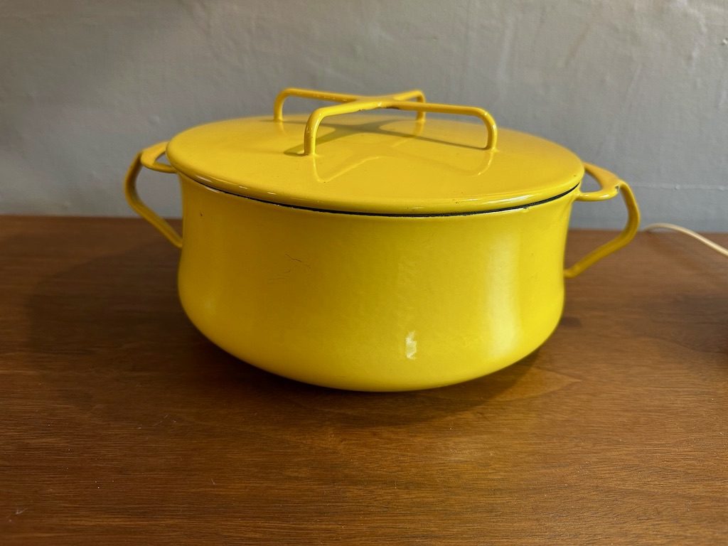 DANSK 'Kobenstyle' Yellow Enamel Pot 8.5″