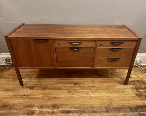 Mid Century Jens Risom Walnut Credenza w/ file cabinet - Image 4