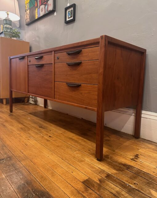 Mid Century Jens Risom Walnut Credenza w/ file cabinet