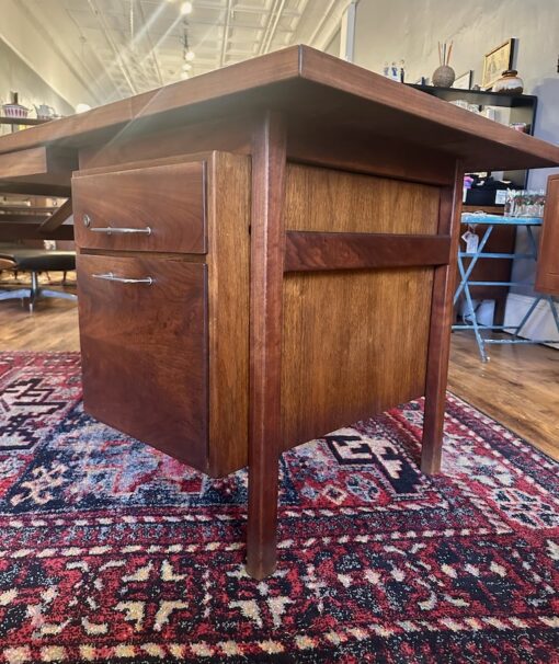 Mid Century Walnut Jens Risom Executive Desk - Image 3