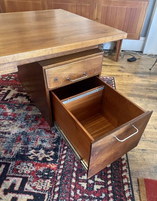 Mid Century Walnut Jens Risom Executive Desk - Image 10