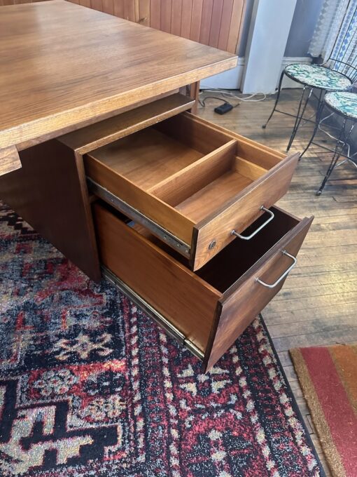 Mid Century Walnut Jens Risom Executive Desk - Image 11