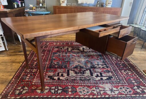 Mid Century Walnut Jens Risom Executive Desk - Image 9