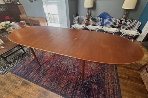 Danish Teak Expanding Dining Table with Butterfly Leaf - Image 11