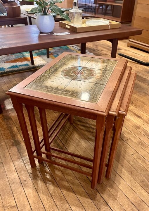 Danish Teak & Tile Nesting Tables - Image 8