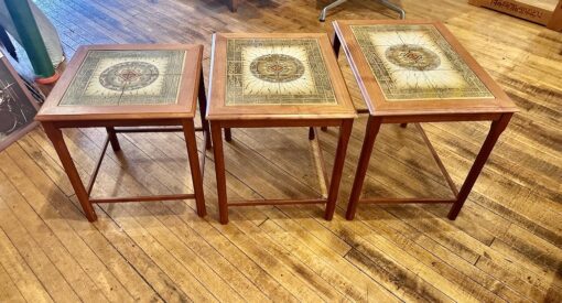 Danish Teak & Tile Nesting Tables