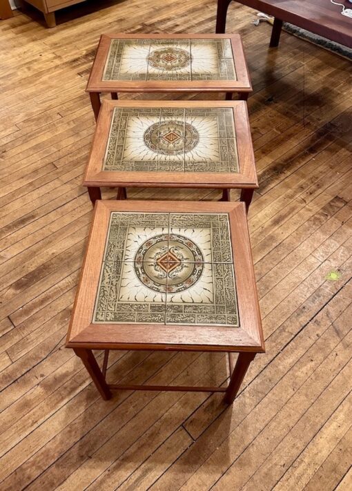 Danish Teak & Tile Nesting Tables - Image 6