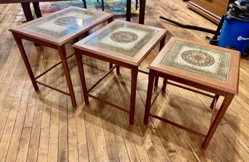 Danish Teak & Tile Nesting Tables - Image 5