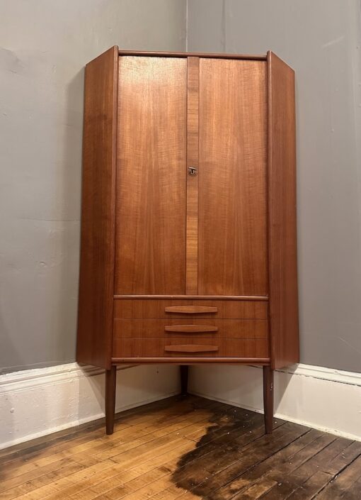 Danish Modern Teak Corner Cabinet