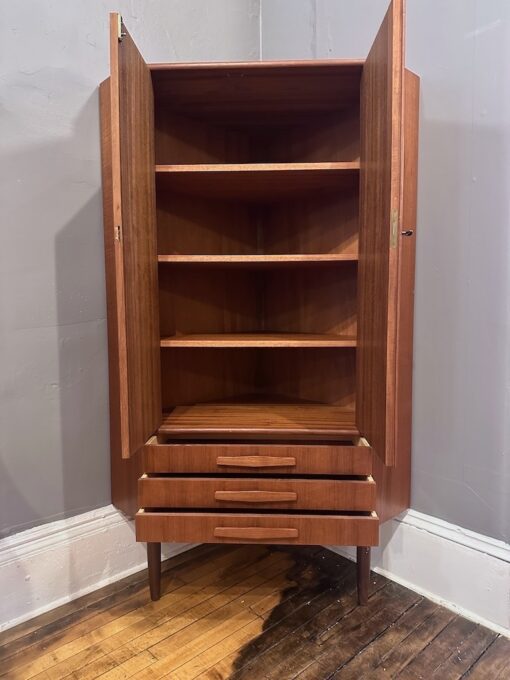 Danish Modern Teak Corner Cabinet - Image 7