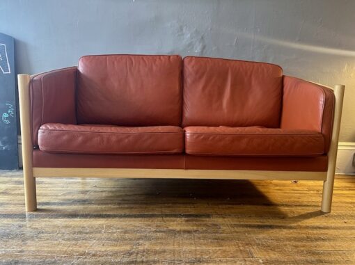 Danish Leather Loveseat by Stouby - Image 3