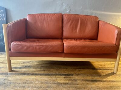Danish Leather Loveseat by Stouby