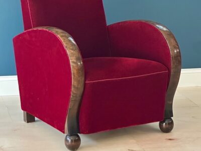 Pair of 1930s Art Deco Mohair Club Chairs