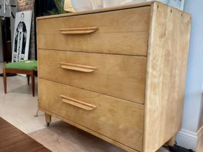 Rare Design Heywood Wakefield 3 Drawer Chest on Wheels