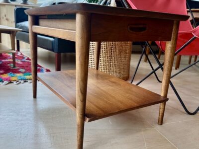 Single Drawer Walnut Side Table by Lane