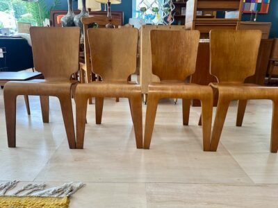 Set of 4 -1940's Thaden Jordan  Bent Plywood Dining Chairs