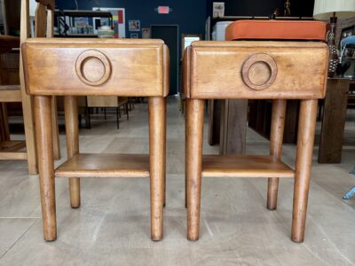 Pair 1930s Russell Wright 'American Modern' Nightstands