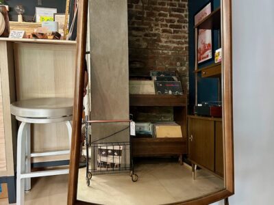 Unique Shaped Wood Framed Wall Mirror