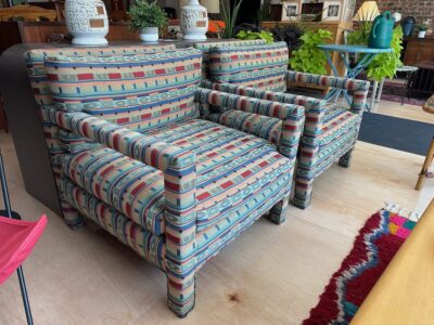 Pair of Milo Baughman Style Club/Parsons Chairs