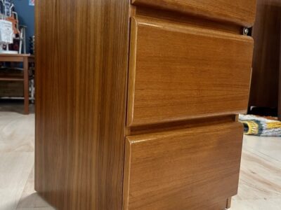 Danish Teak Rolling 3 Drawer Cabinet