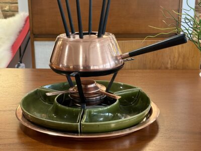 Culinox Spring Swiss Copper Fondue Set 1970s
