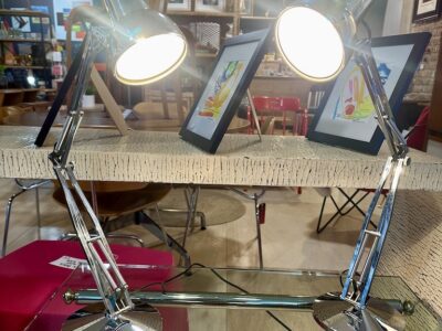 Pair of Vintage LUXO L-1 Lamps in Chrome