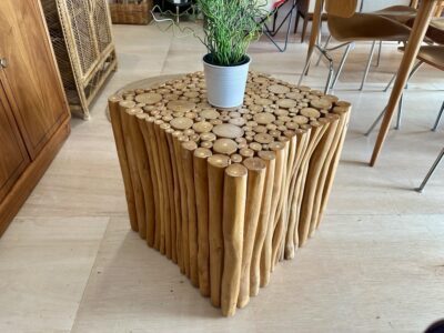 Vintage Reed Side Table / Cube
