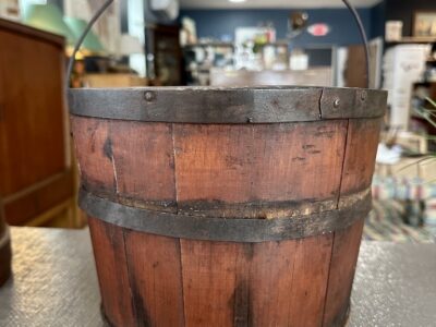 Shaker Berry Bucket with Lid in Original Red Paint