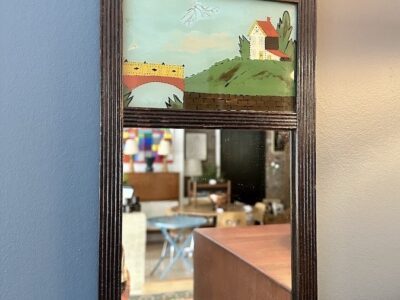 Federal Period Eglomise Mirror in Mahogany