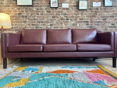 Danish Leather Sofa in the style of Børge Mogensen