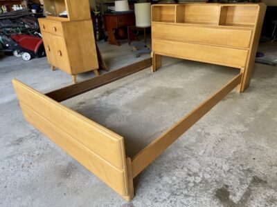 Full Size Bookcase Head & Footboard 1950s. ** OFF SITE**