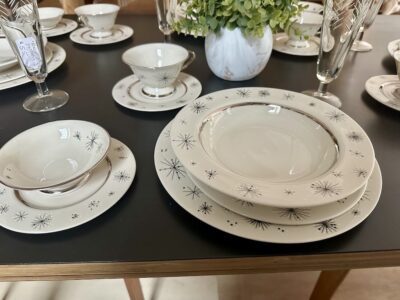 1950s Fine Arts China Set "Romance of the Stars" Pattern in Cream