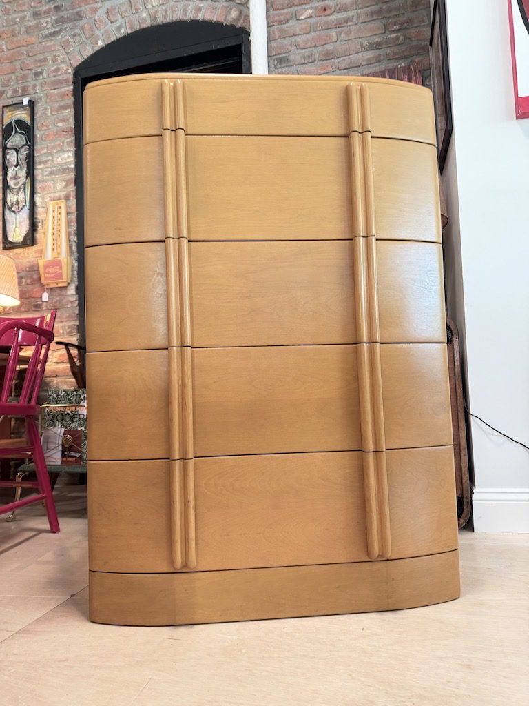 Vintage Heywood Wakefield "Airflow" Highboy Dresser 1930s