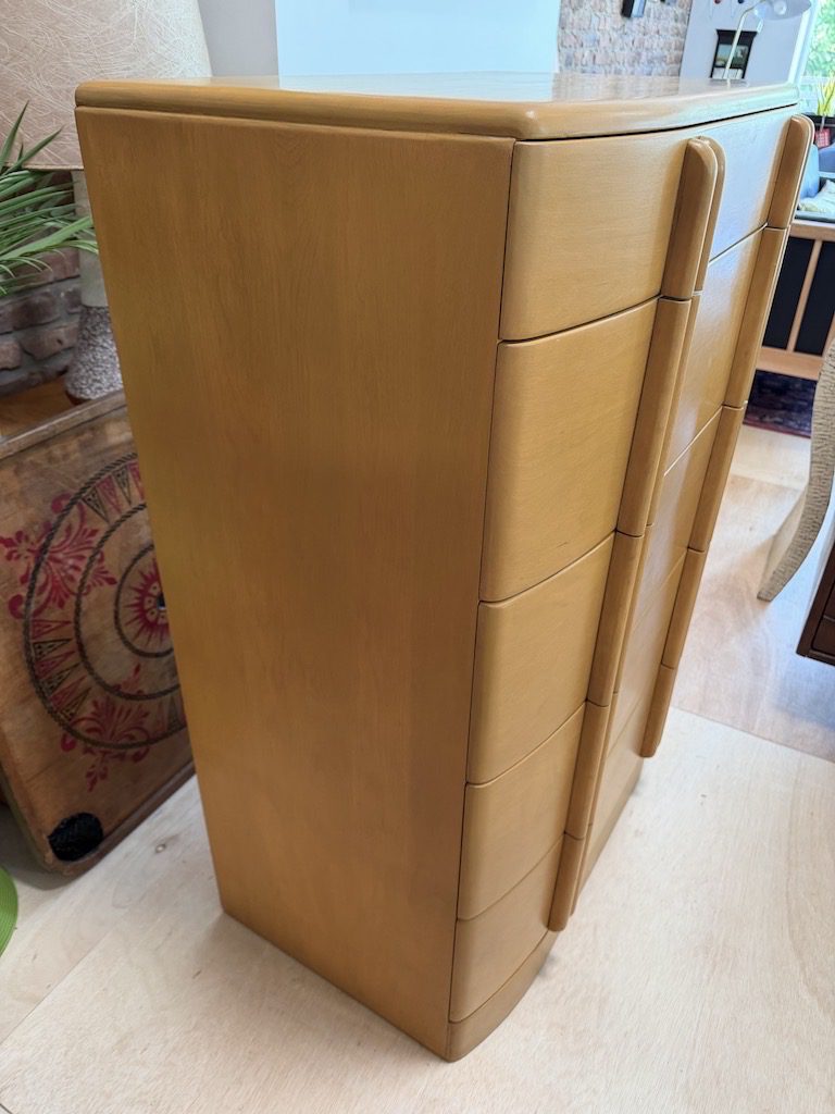 Vintage Heywood Wakefield "Airflow" Highboy Dresser 1930s - Image 2