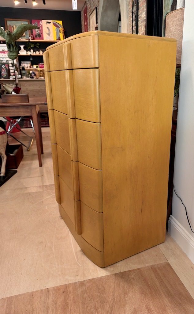Vintage Heywood Wakefield "Airflow" Highboy Dresser 1930s - Image 3