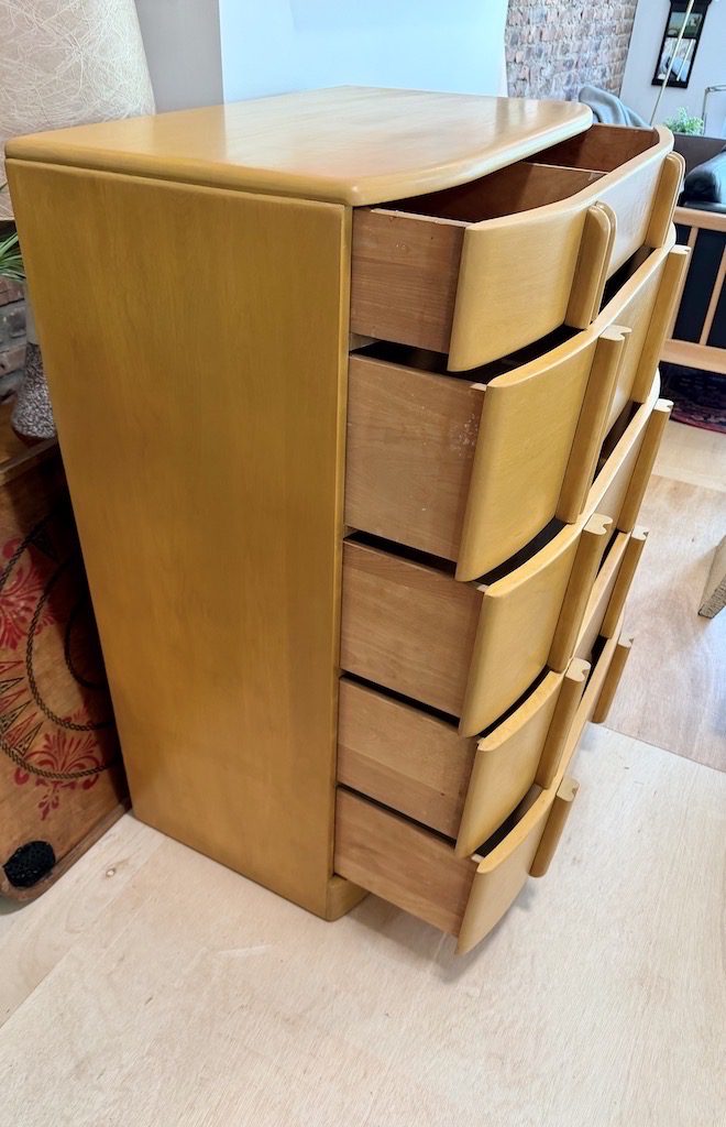Vintage Heywood Wakefield "Airflow" Highboy Dresser 1930s - Image 7