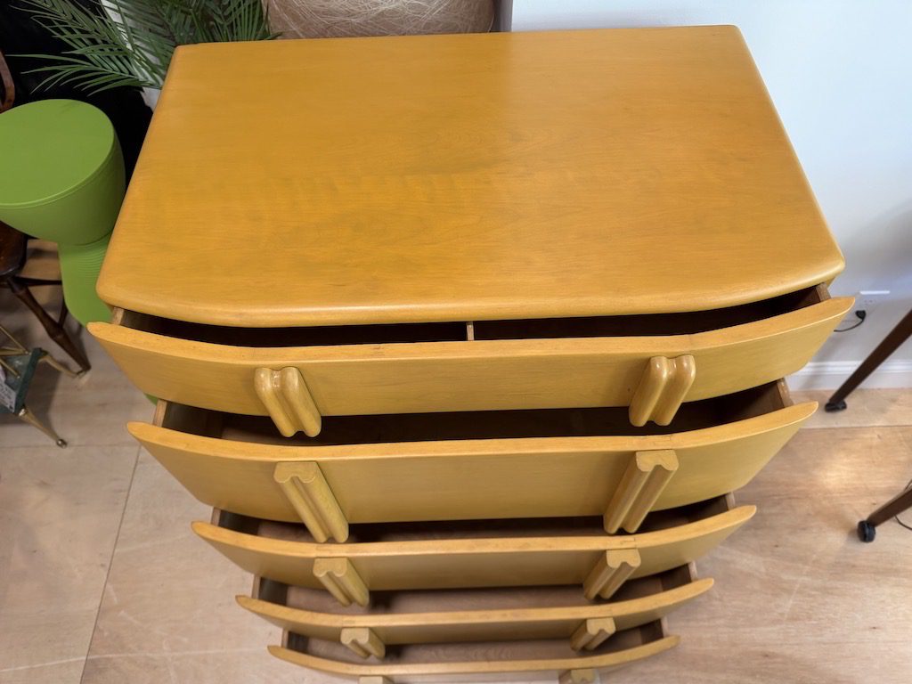 Vintage Heywood Wakefield "Airflow" Highboy Dresser 1930s - Image 8