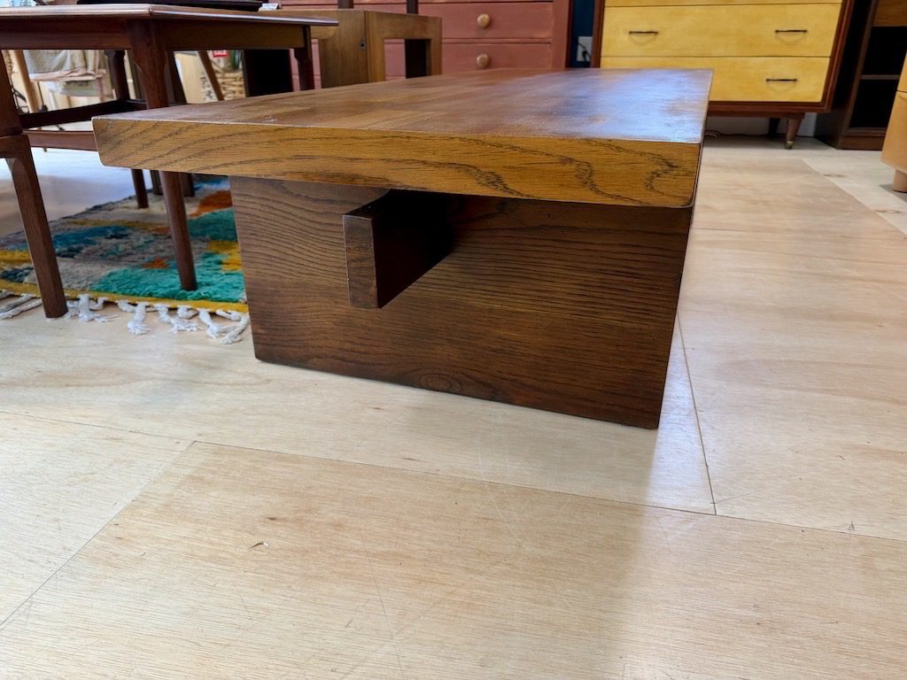 Brutalist Wooden Bench / Coffee Table by Lane - Image 3